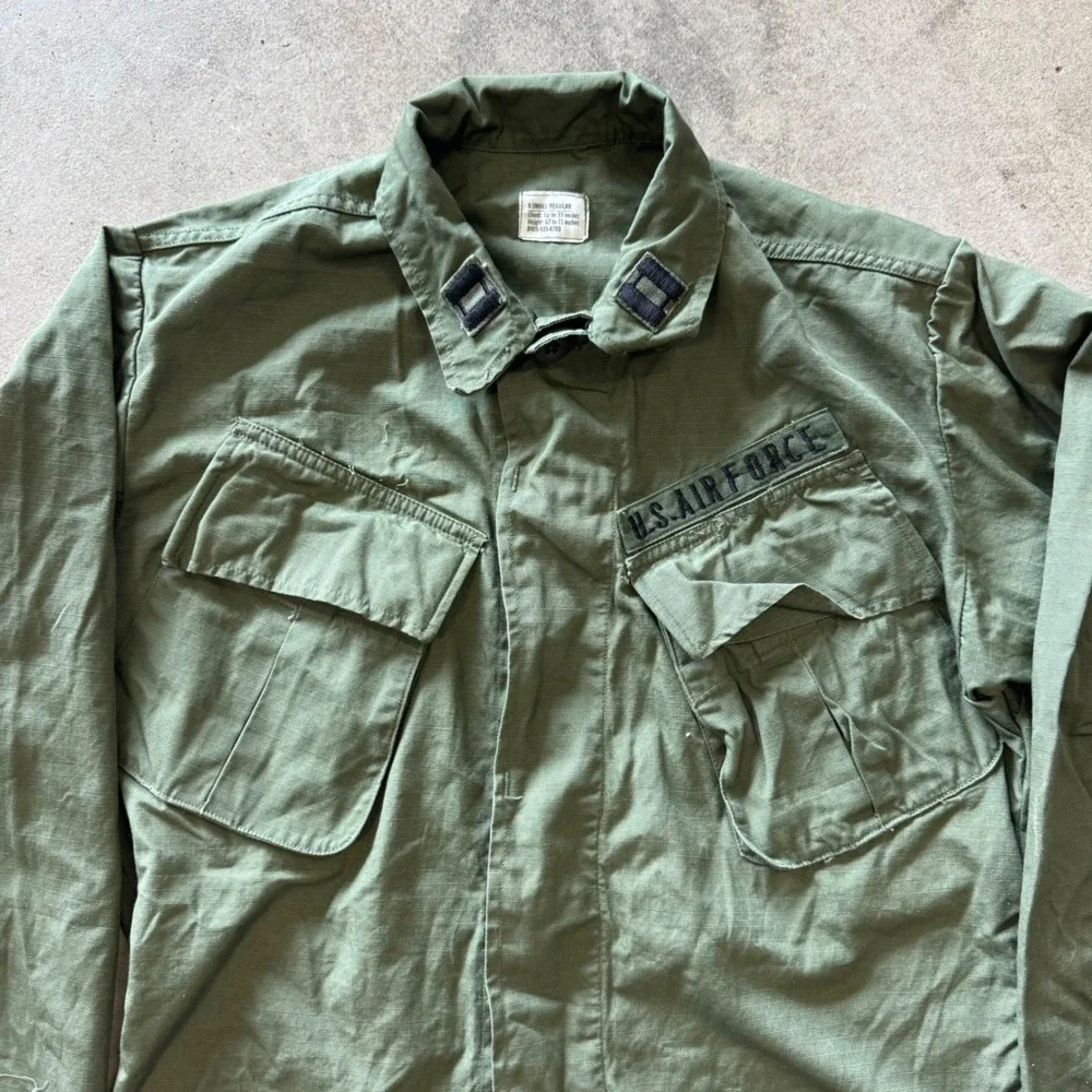 Vintage 1969 Air Force OG-107 Ripstop Jungle Fatigue Jacket XS Regular Slant